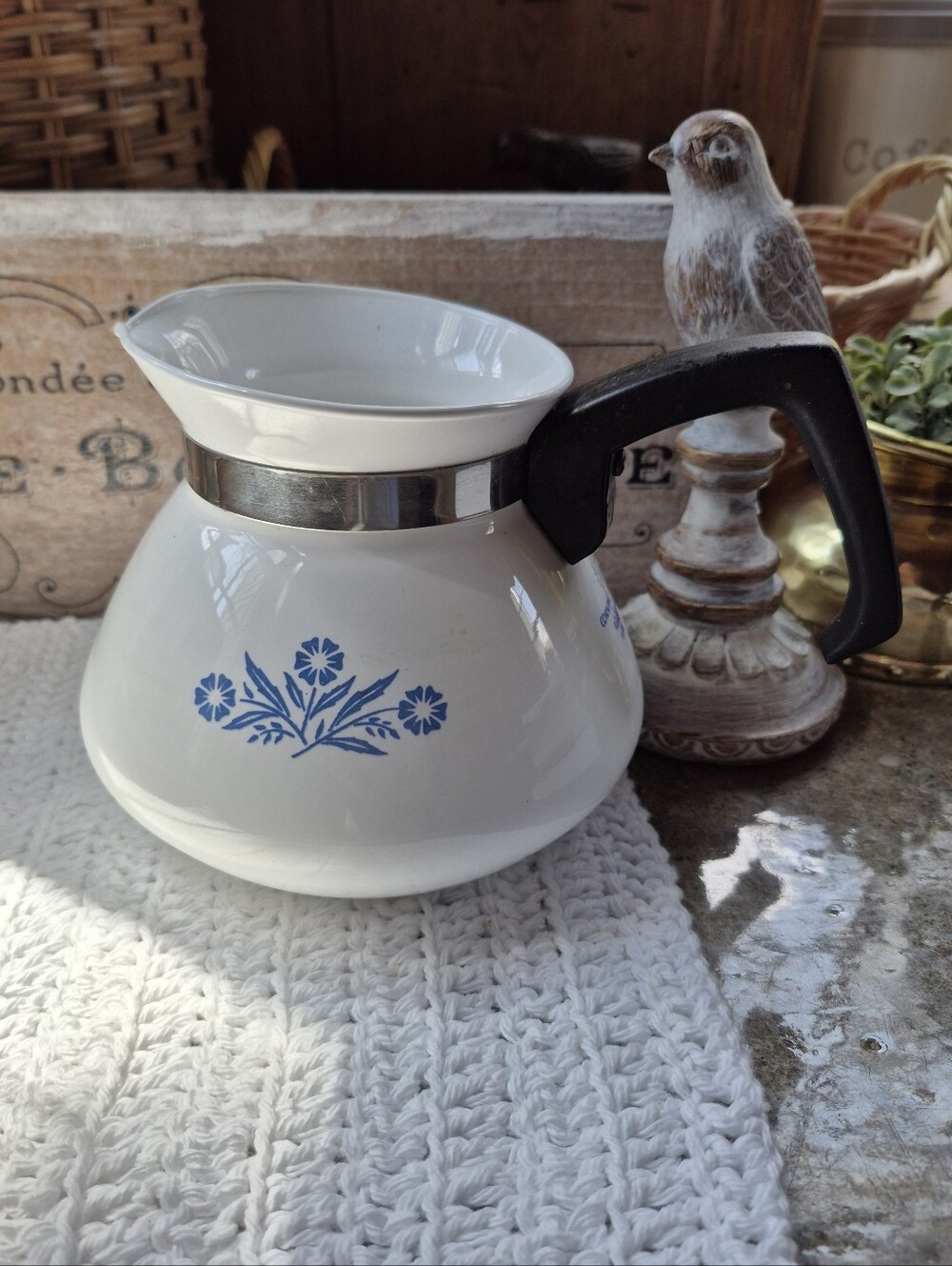 Vintage Corning Ware Classic Blue Cornflower Pattern 6 cup Teapot (No Lid)